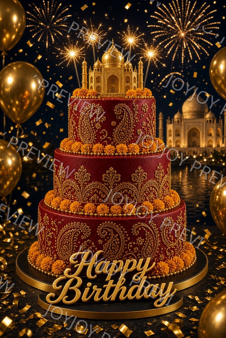 Chocolate & Gold Birthday Wish — Celebration — watermarked preview