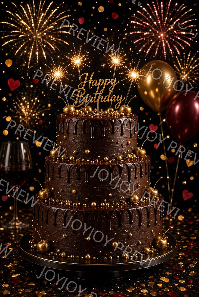 Vintage Birthday Sparkle — Celebration — watermarked preview