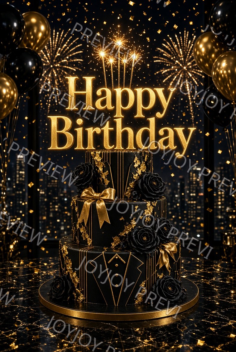 Champagne Birthday Dream — watermarked preview