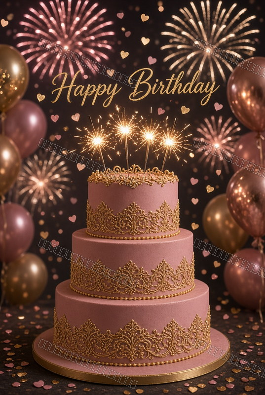 Chocolate & Gold Radiance — Birthday Dream — watermarked preview