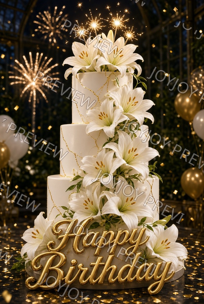 Champagne Celebration Bloom — watermarked preview