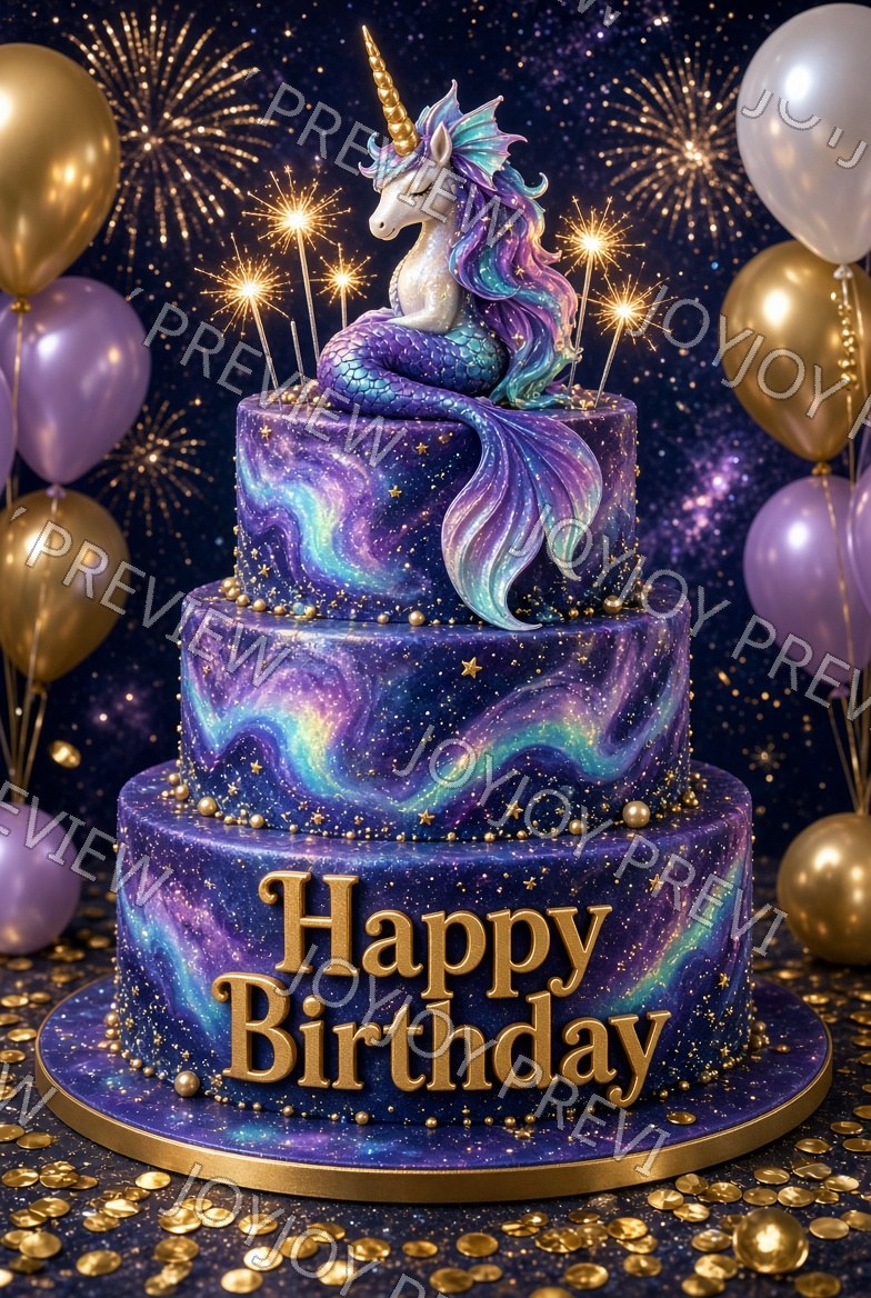 Galaxy Birthday Charm — watermarked preview