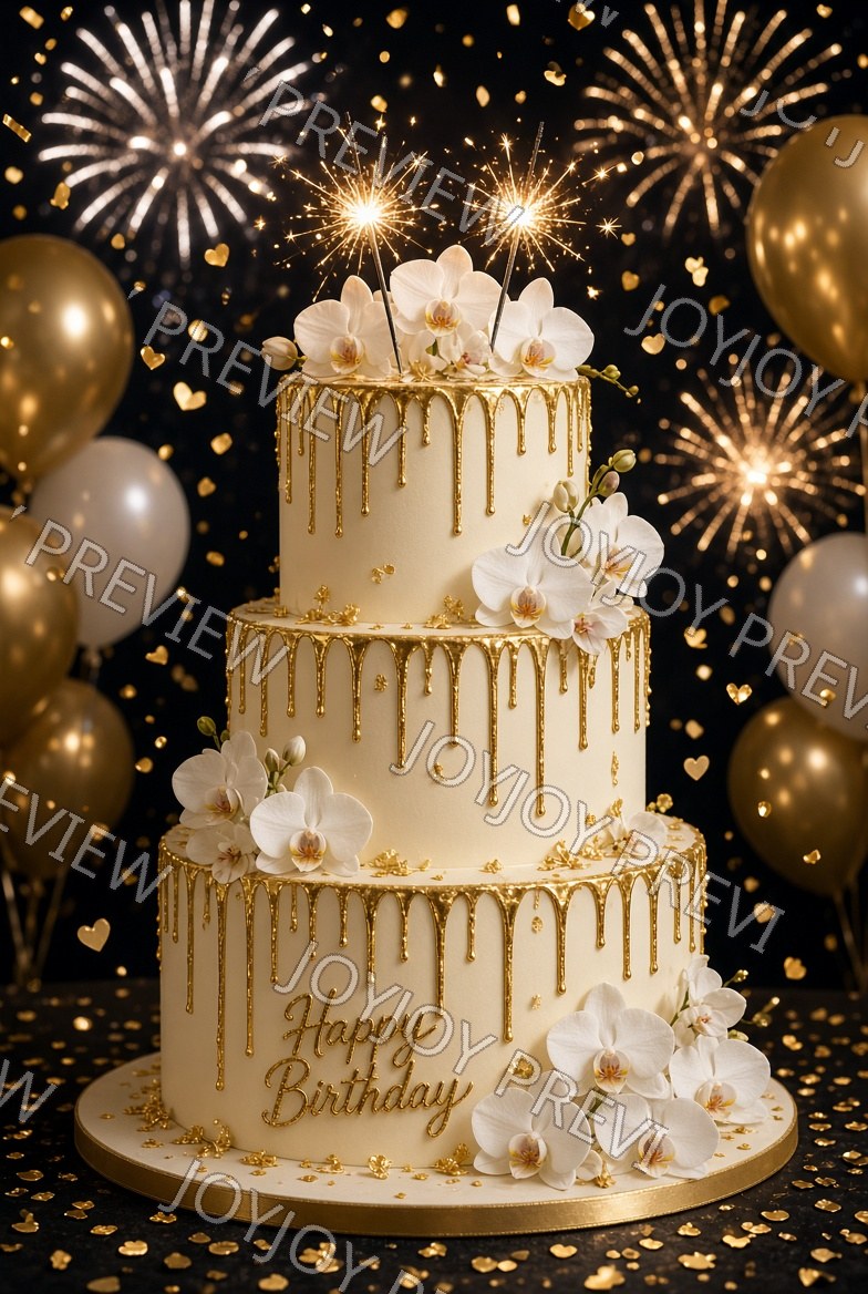Chocolate & Gold Celebration — watermarked preview
