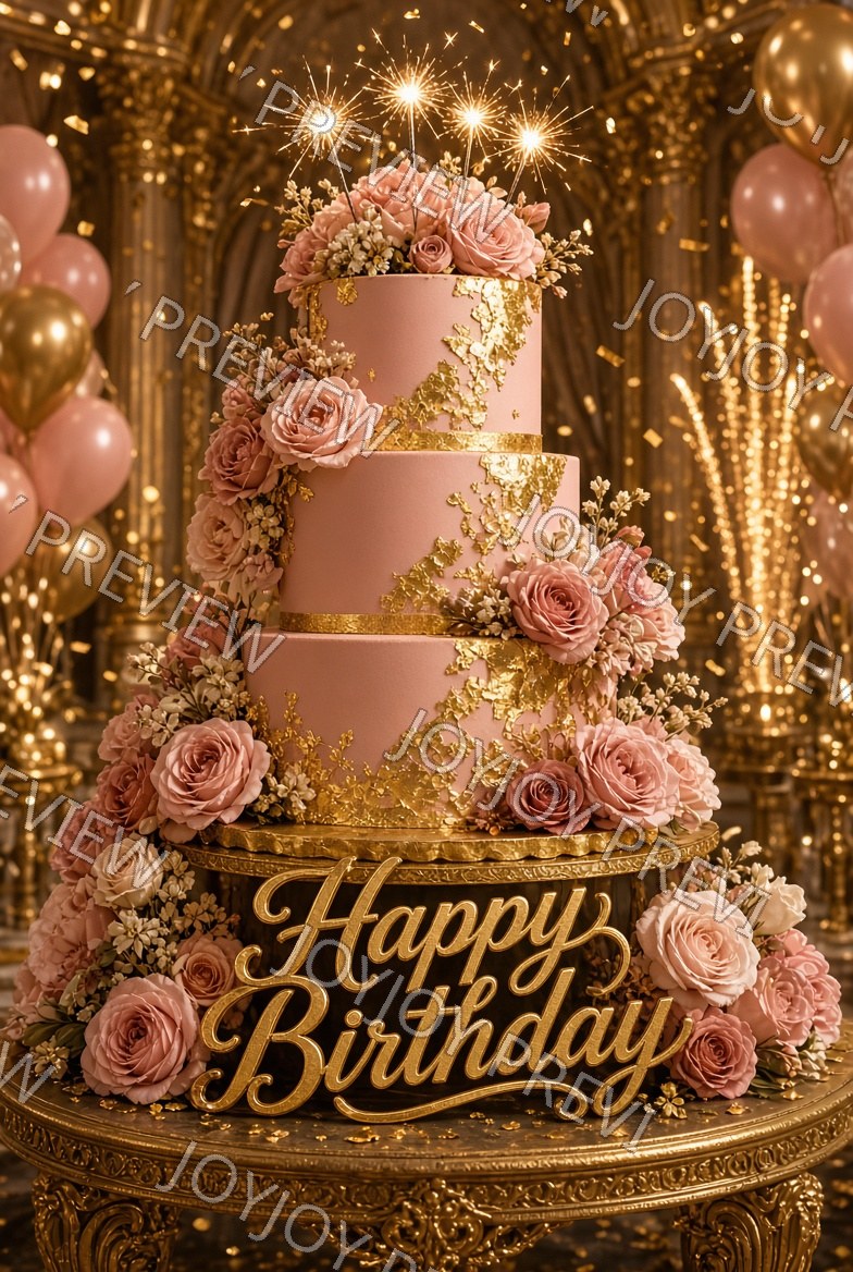 Vintage Birthday Sparkle — watermarked preview