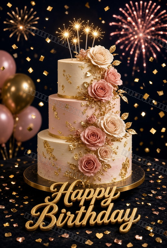 Golden Floral Joyful Celebration — Celebration — watermarked preview