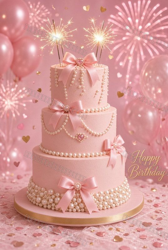 Golden Floral Birthday Charm — Celebration — watermarked preview