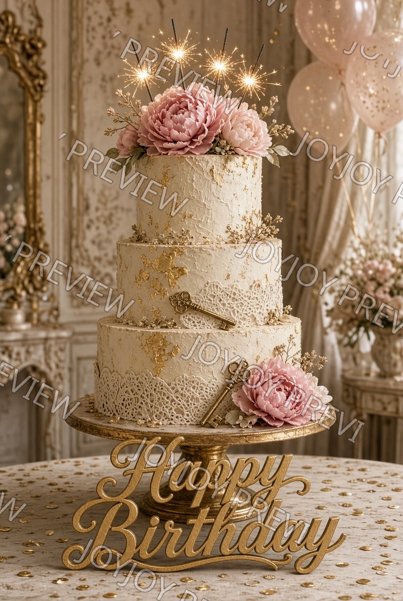 Floral Birthday Splendor — watermarked preview