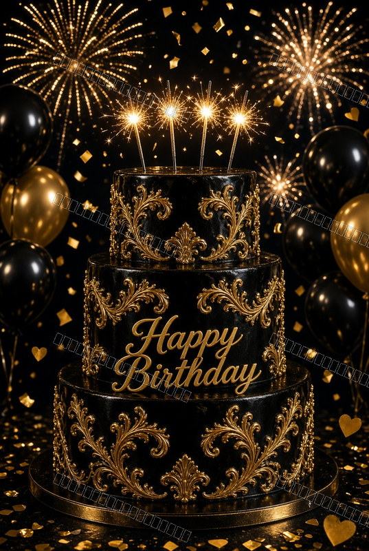 Midnight Art Deco Celebration — Birthday Dream — watermarked preview