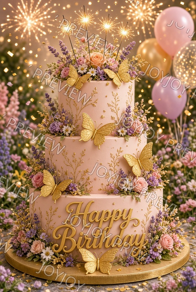 Floral Birthday Magic — watermarked preview