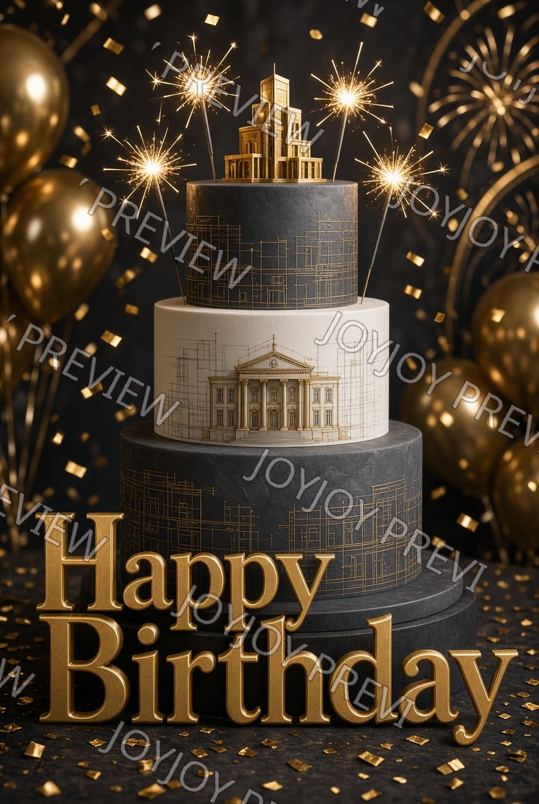Midnight Art Deco Birthday Dream — Celebration — watermarked preview
