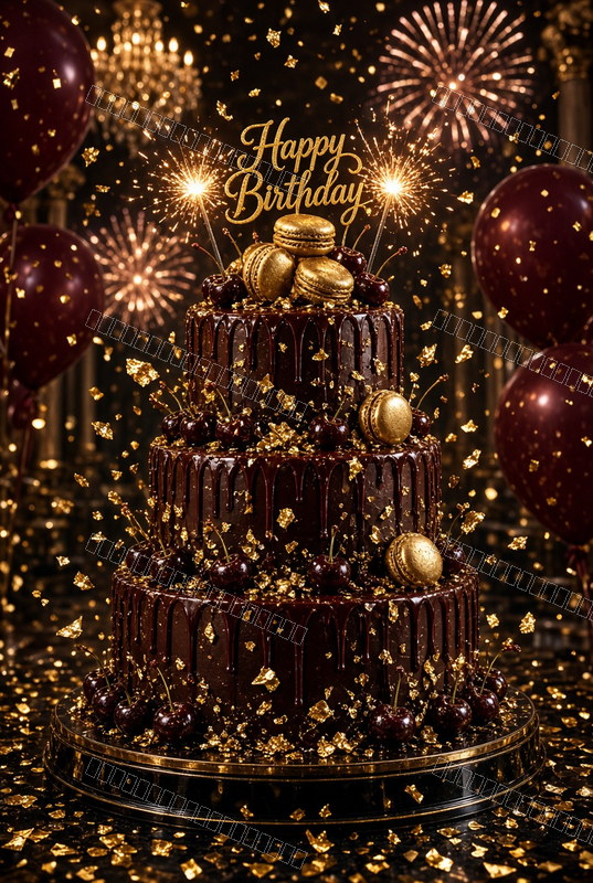 Chocolate & Gold Birthday Delight — Birthday Dream — watermarked preview