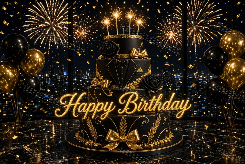 Midnight Art Deco Birthday Wonder — Celebration — watermarked preview