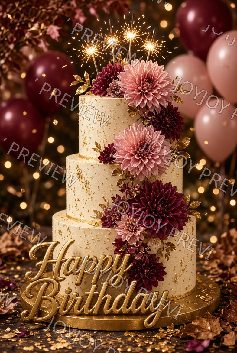 Vintage Celebration Bloom — watermarked preview