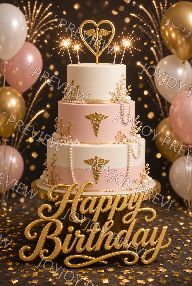 Golden Floral Birthday Splendor — watermarked preview
