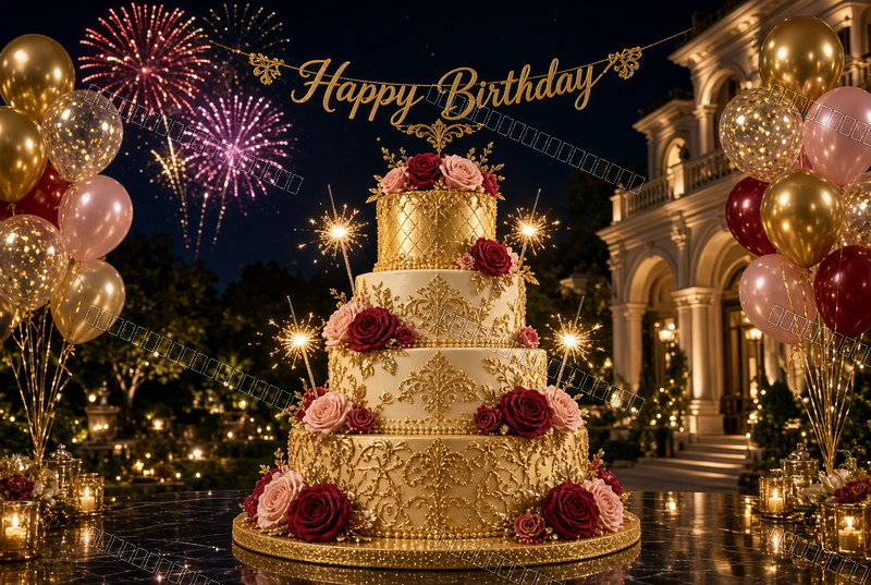 Golden Floral Birthday Wonder — Celebration — watermarked preview