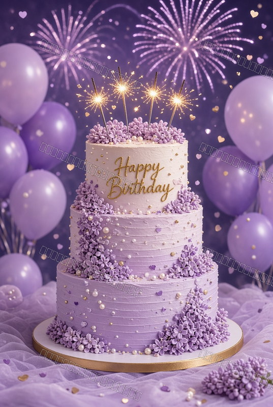 Lavender Birthday Wish — watermarked preview