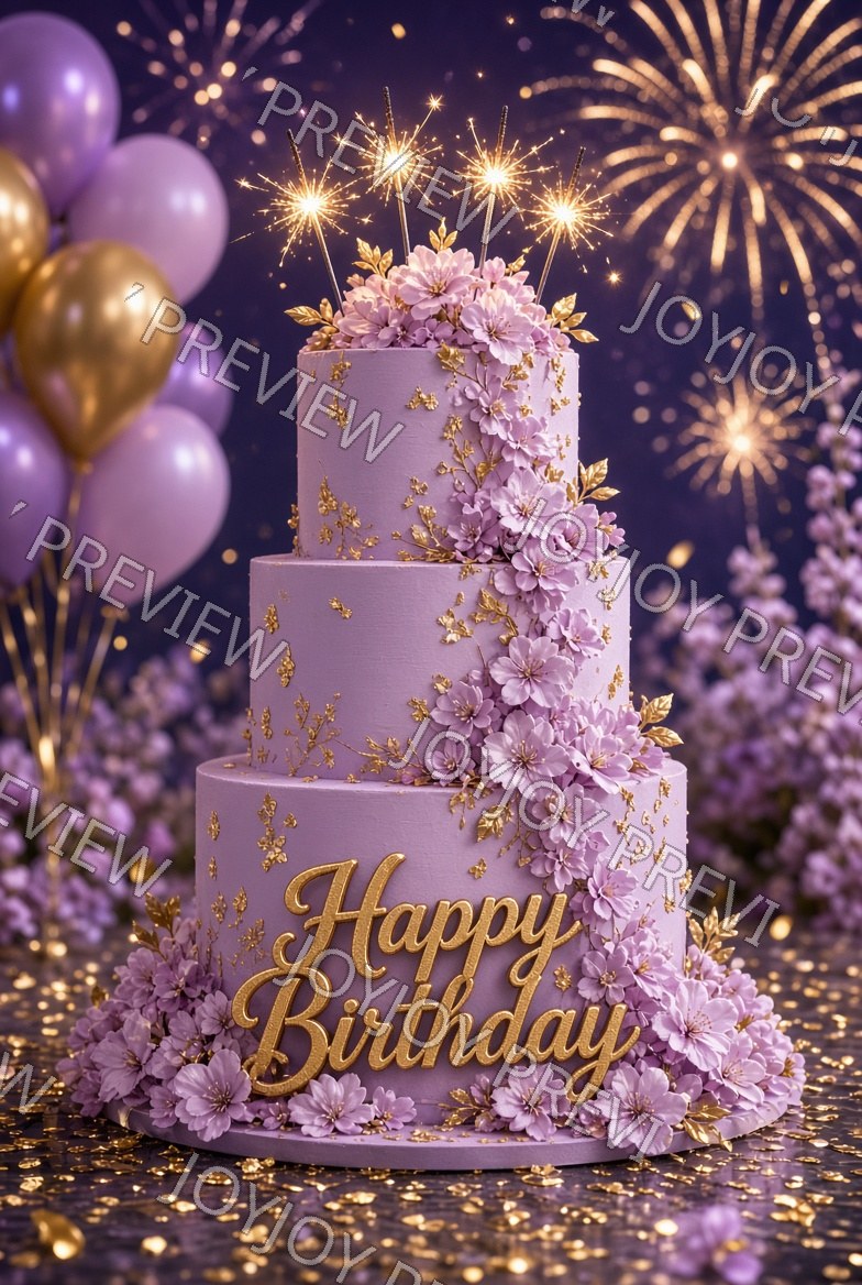 Floral Birthday Delight — watermarked preview