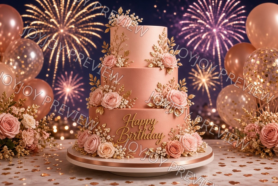 Golden Floral Festive Dream — watermarked preview