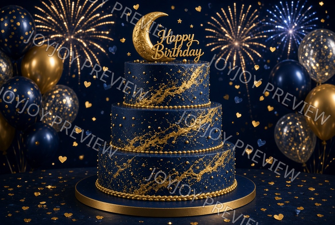 Midnight Art Deco Joyful Celebration — watermarked preview