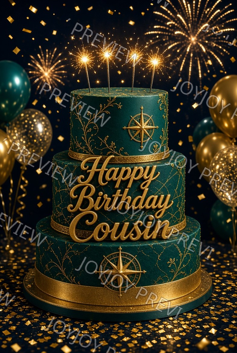 Midnight Art Deco Birthday Wonder — watermarked preview