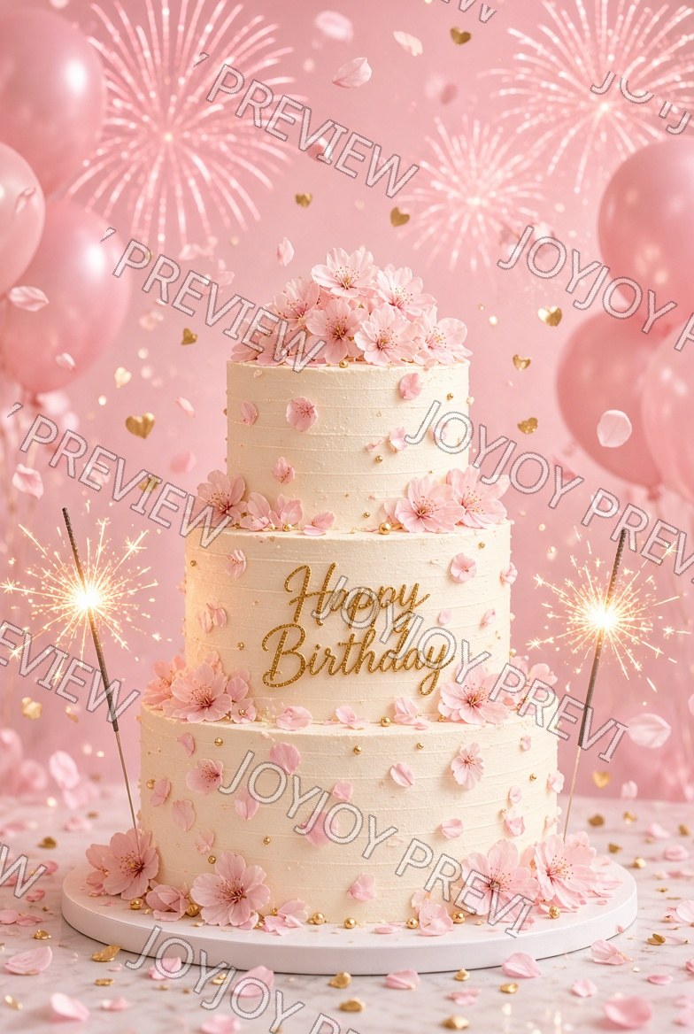 Golden Floral Joyful Celebration — watermarked preview