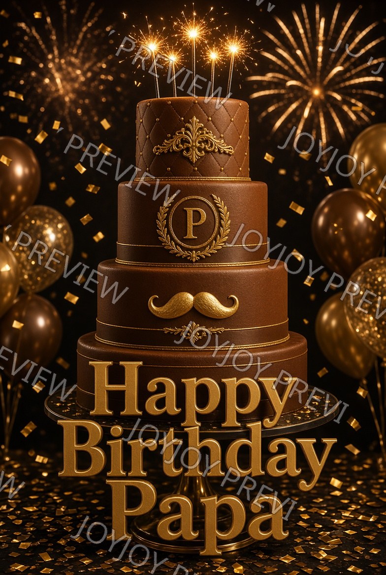 Champagne Birthday Magic — watermarked preview