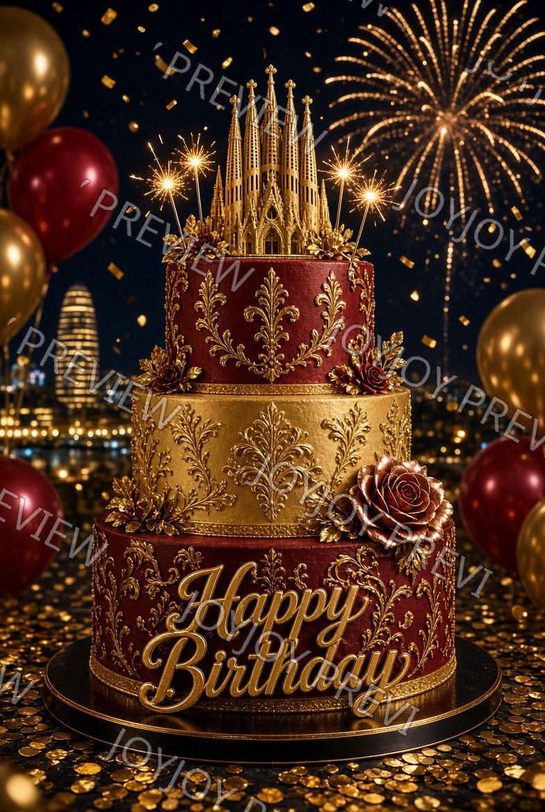 Vintage Birthday Splendor — watermarked preview