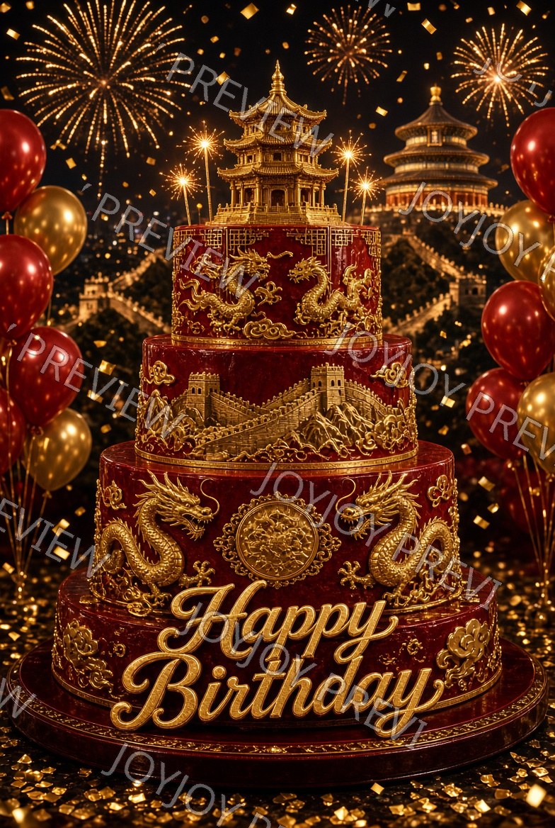 Champagne Birthday Delight — watermarked preview