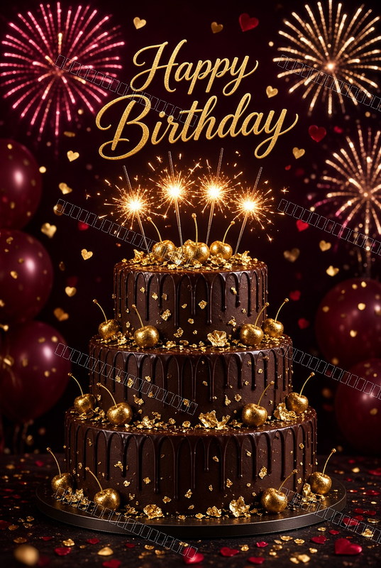 Chocolate & Gold Birthday Dream — Birthday Dream — watermarked preview