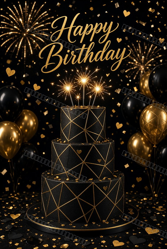 Midnight Art Deco Elegance — Birthday Dream — watermarked preview