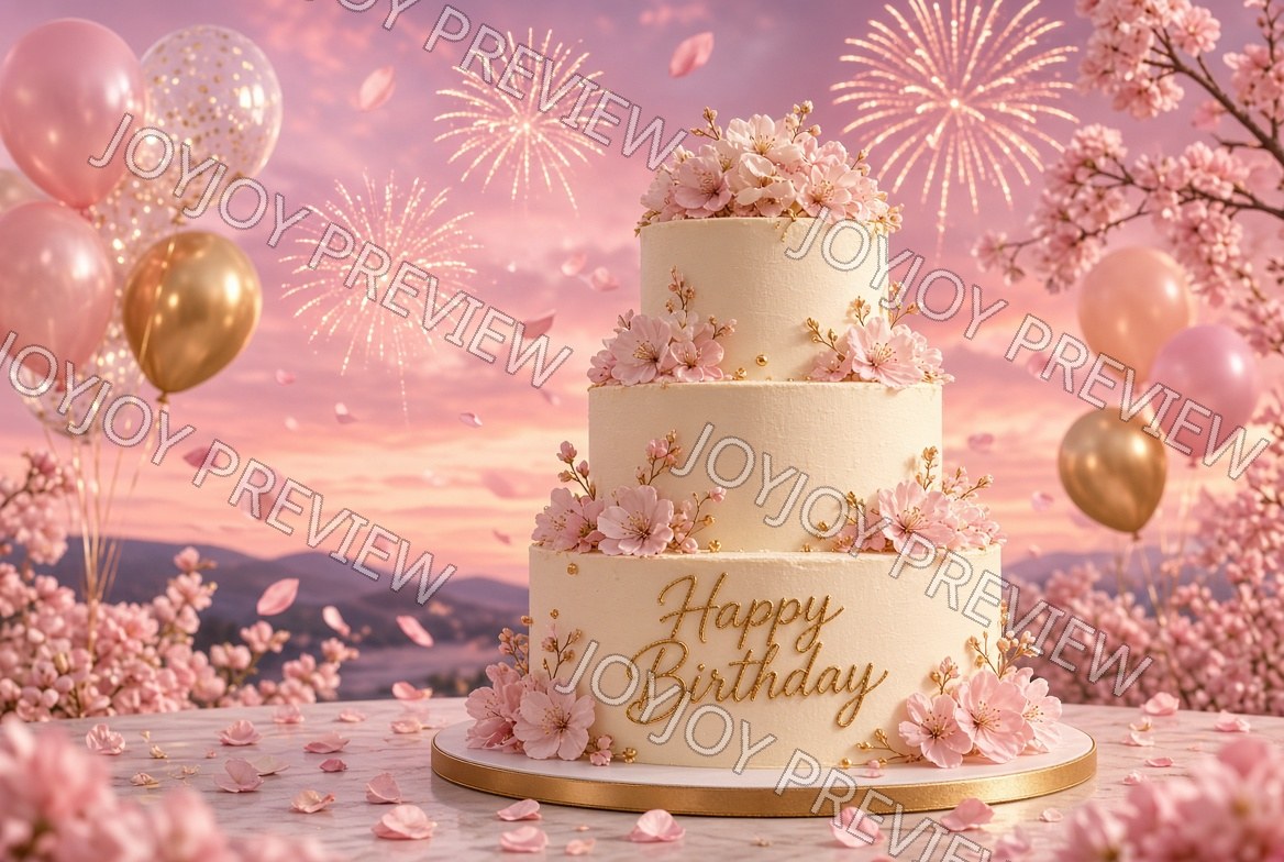 Golden Floral Celebration Light — watermarked preview