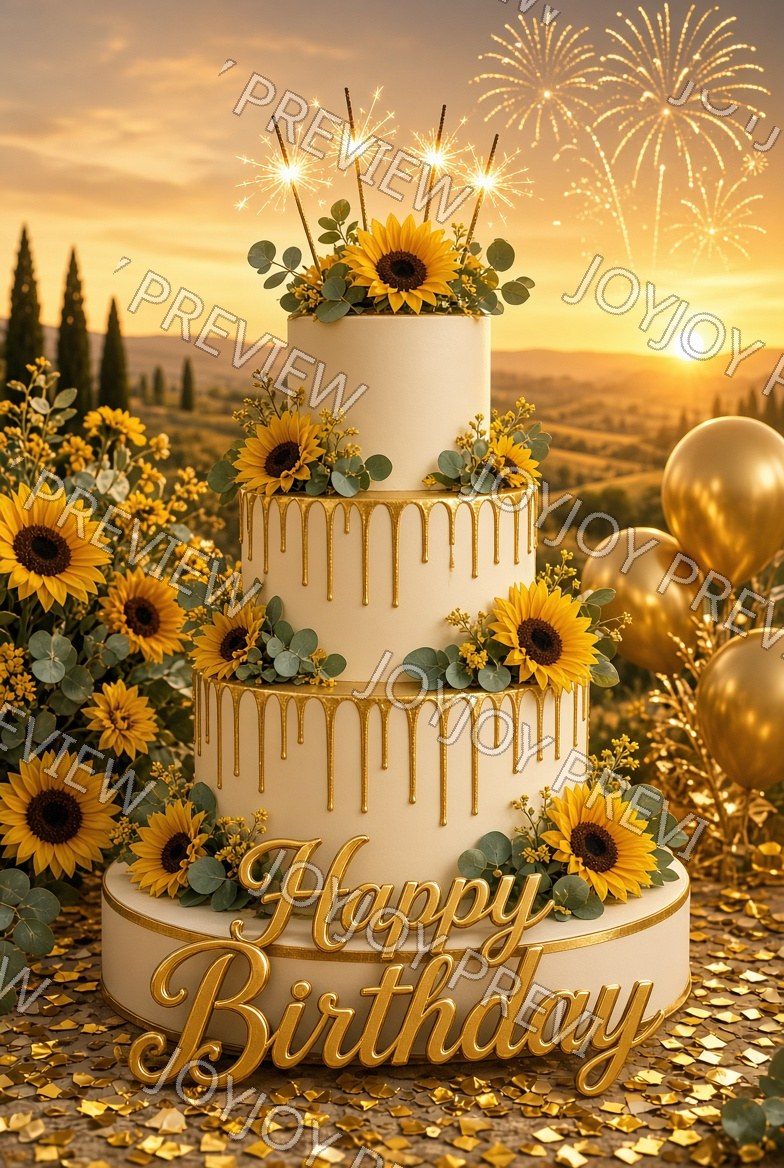 Golden Floral Celebration Fantasy — watermarked preview