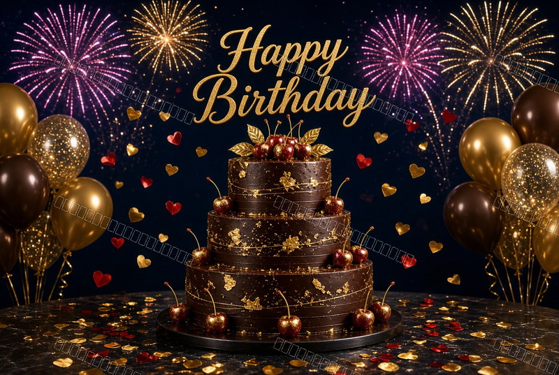 Chocolate & Gold Celebration Light — Celebration — watermarked preview