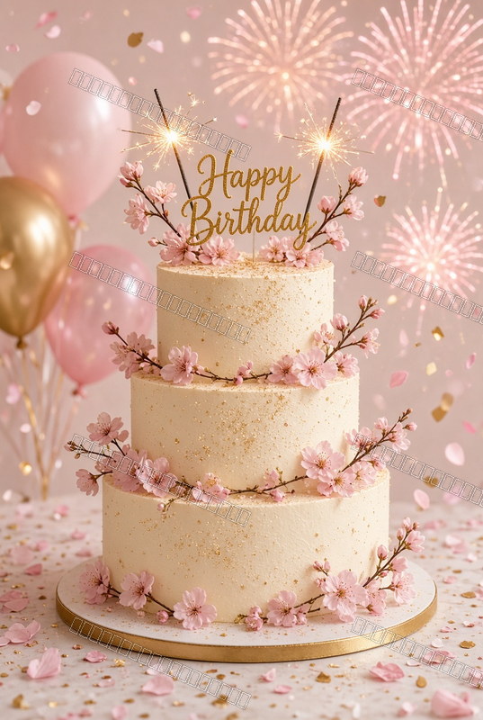 Golden Floral Jubilee — Birthday Dream — watermarked preview