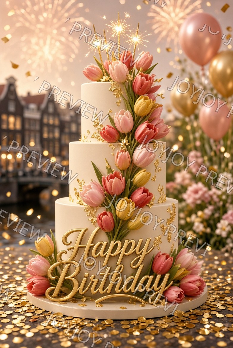 Golden Floral Celebration — watermarked preview