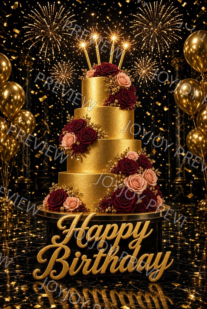 Vintage Birthday Glow — Celebration — watermarked preview