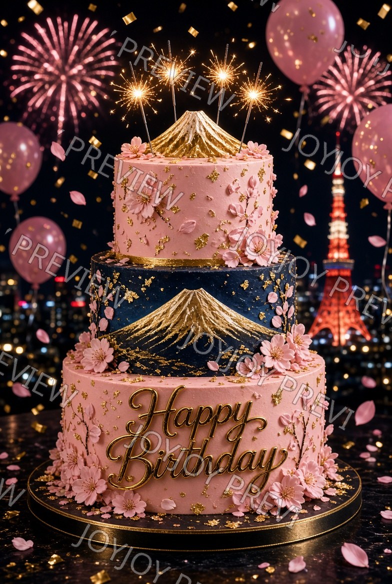 Midnight Art Deco Birthday Dream — watermarked preview