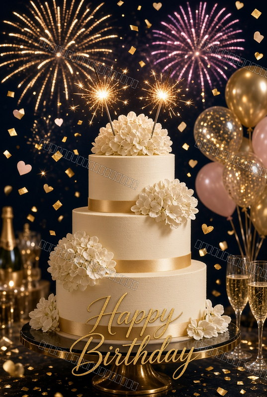 Golden Floral Birthday Dream — Birthday Dream — watermarked preview