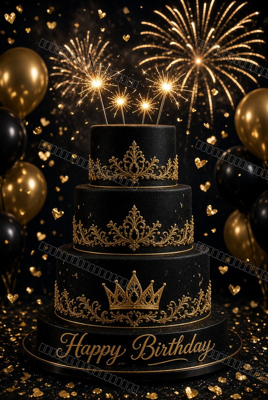 Midnight Art Deco Birthday Splendor — Celebration — watermarked preview