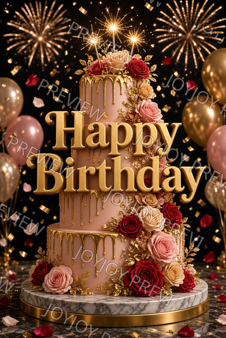 Midnight Art Deco Birthday Charm — watermarked preview