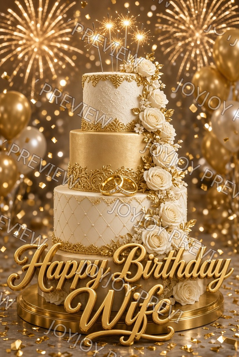Golden Floral Elegance — Celebration — watermarked preview