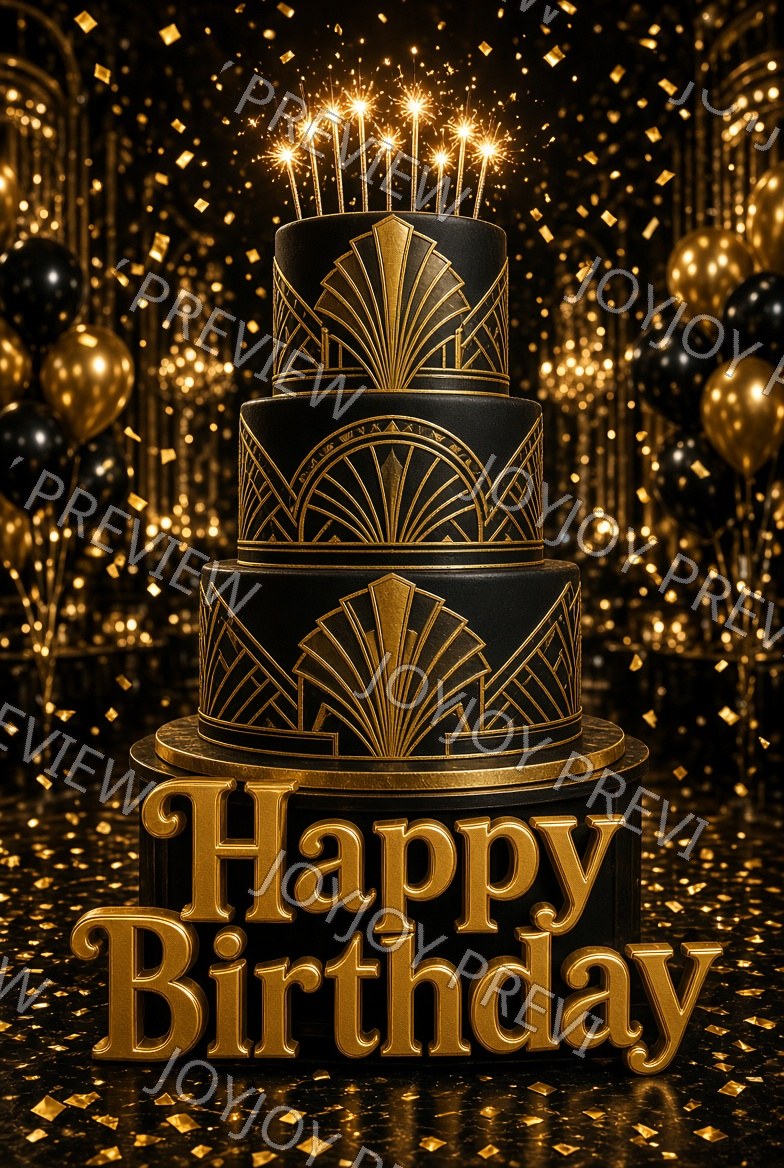 Chocolate & Gold Joyful Celebration — watermarked preview