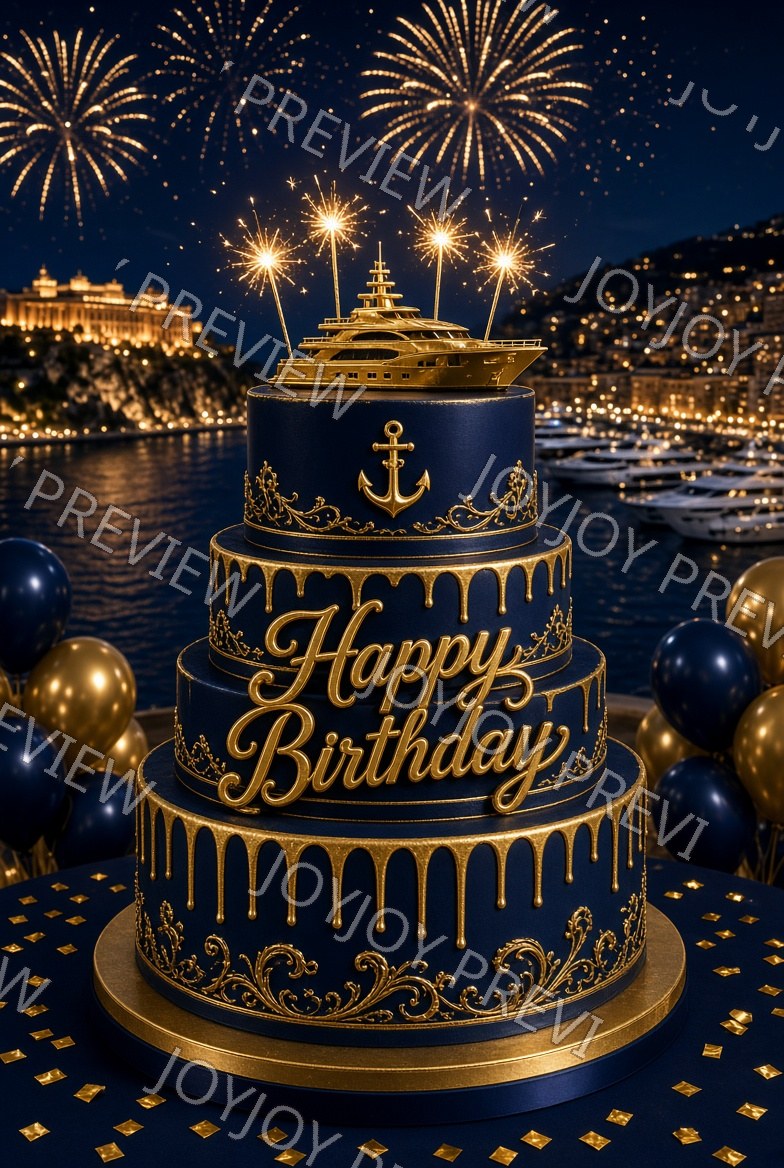 Chocolate & Gold Birthday Dream — watermarked preview