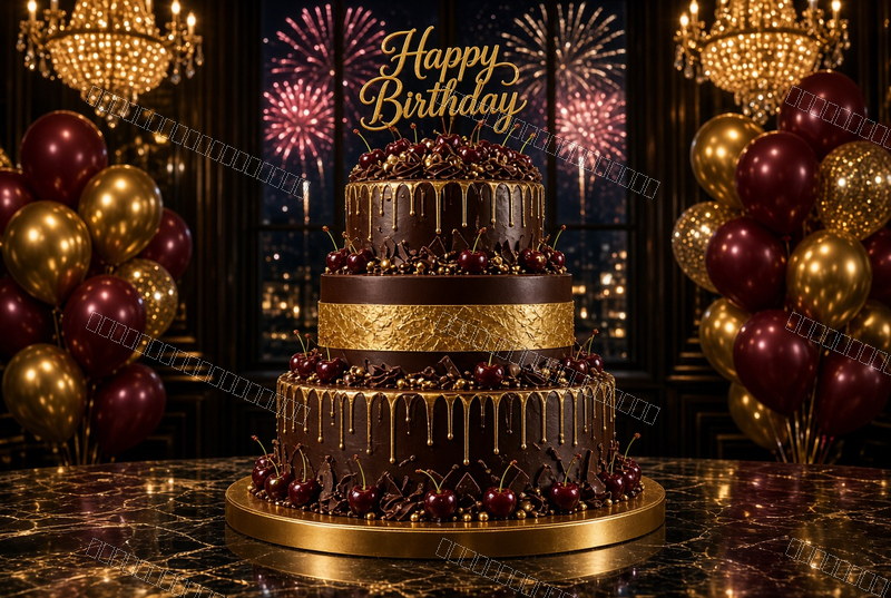 Chocolate & Gold Celebration Fantasy — Celebration — watermarked preview