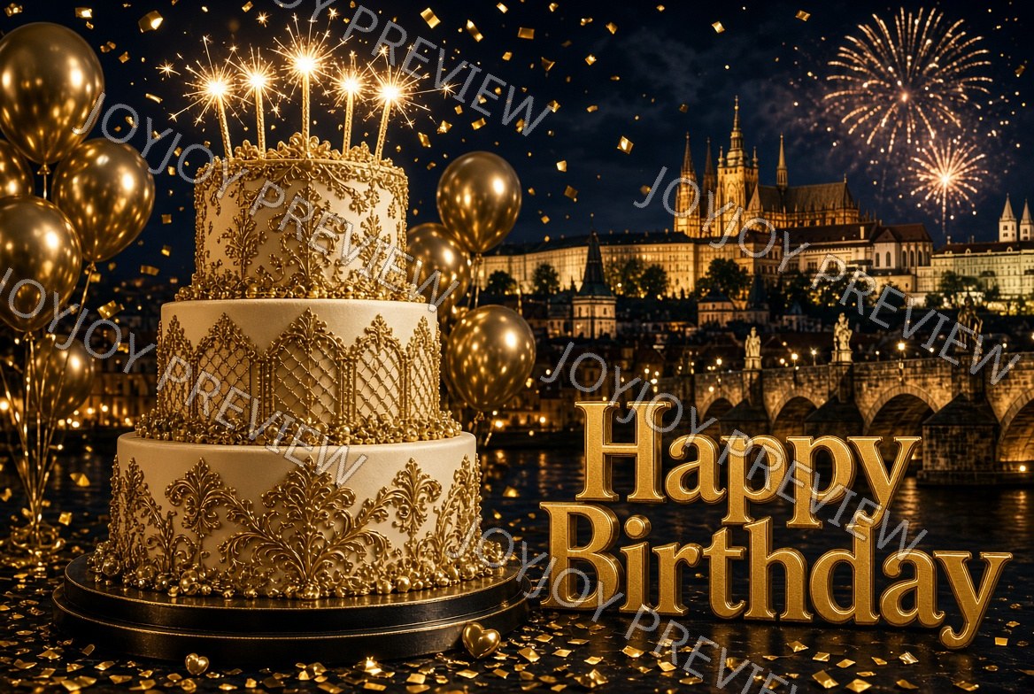 Chocolate & Gold Birthday Glow — Celebration — watermarked preview