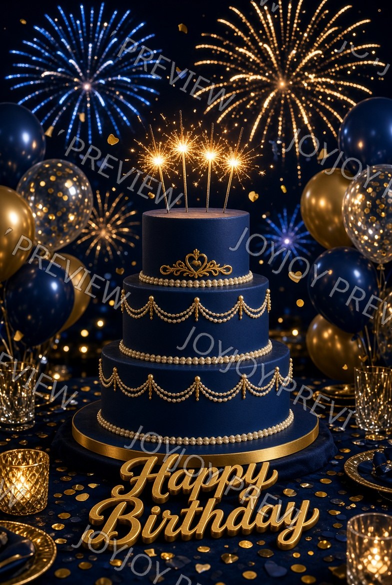 Chocolate & Gold Birthday Magic — watermarked preview