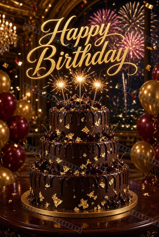 Chocolate & Gold Grand Celebration — Birthday Dream — watermarked preview