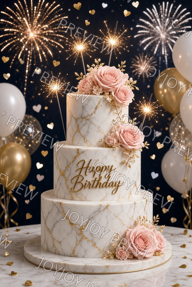 Golden Floral Radiance — Celebration — watermarked preview