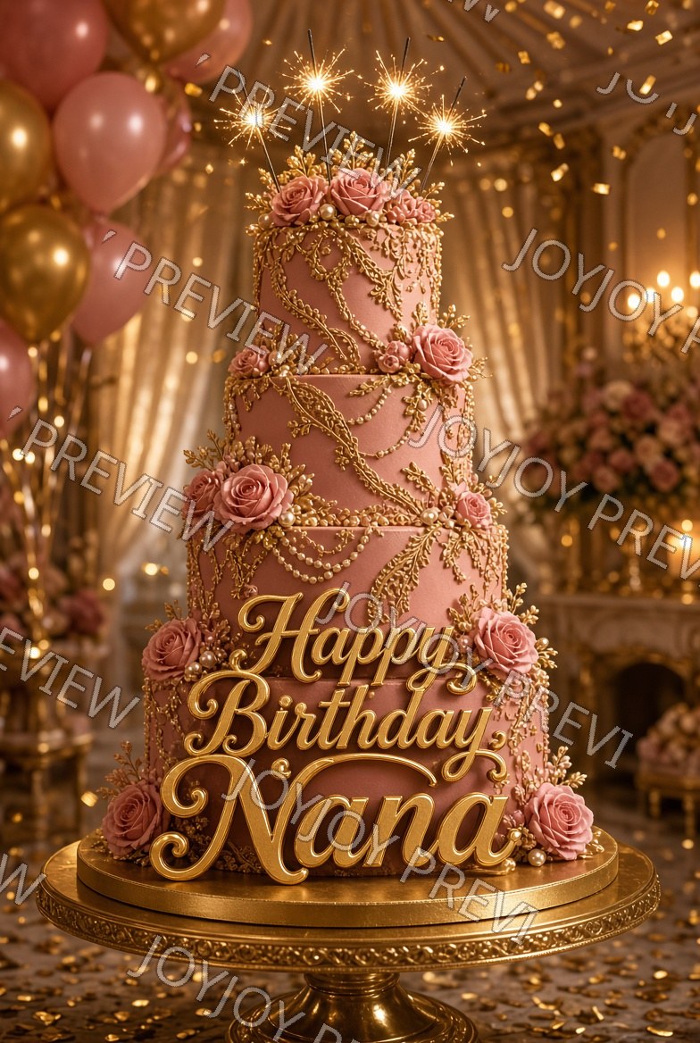 Chocolate & Gold Birthday Delight — watermarked preview