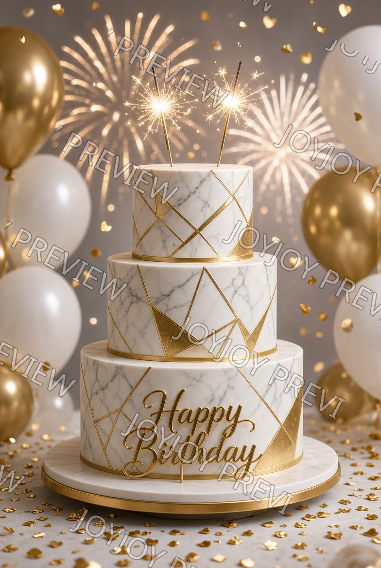 Golden Floral Birthday Dream — Celebration — watermarked preview